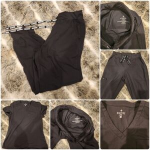 2 sets of Med Couture black scrubs